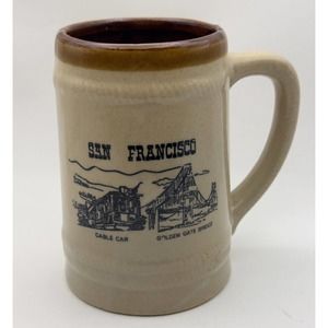 Vtg San Francisco Mug Beer Stein MCM Collectible Cable Car Golden Gate Souvenir